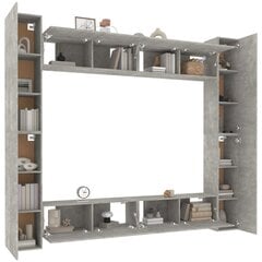 TV spintelių komplektas, 8 dalių, betono pilkas kaina ir informacija | TV staliukai | pigu.lt