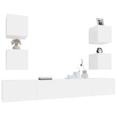 Комплект мебели под телевизор vidaXL, 6 шт., белый цена и информация | Тумбы под телевизор | pigu.lt