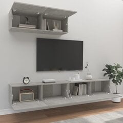 TV spintelių komplektas, Mediena, 3 dalių, betono pilka kaina ir informacija | TV staliukai | pigu.lt