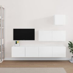 Televizoriaus spintelių komplektas vidaXL, 4 dalių, baltas kaina ir informacija | TV staliukai | pigu.lt