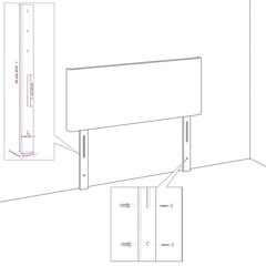 Galvūgalis su auselėmis, rožinis, 83x23x118/128cm, aksomas цена и информация | Кровати | pigu.lt