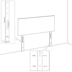 vidaXL Galvūgalis su auselėmis, juodas, 83x23x118/128cm, audinys kaina ir informacija | Lovos | pigu.lt