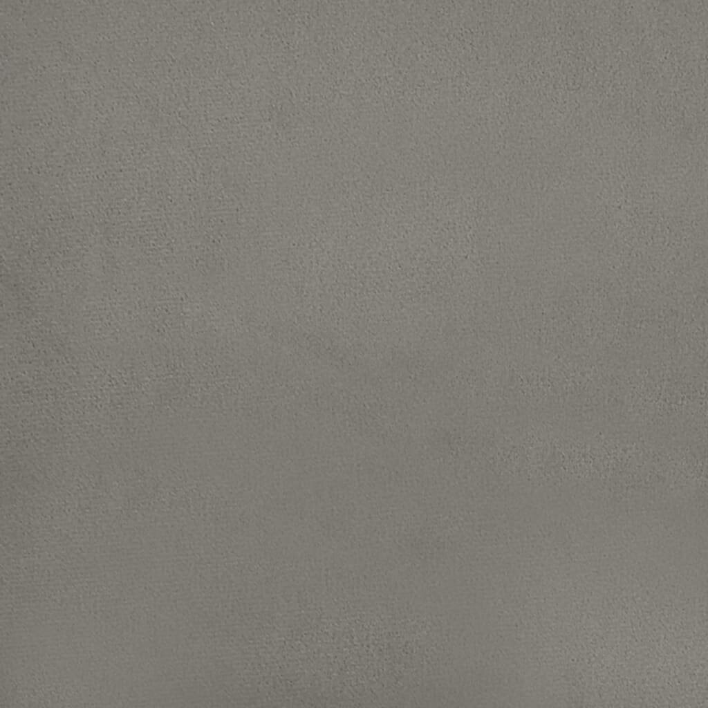vidaXL Lova su spyruoklėmis ir čiužiniu, pilka, 160x200 cm, aksomas kaina ir informacija | Lovos | pigu.lt