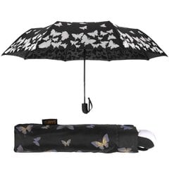 Pusiau automatinis, keičiantis spalvą moteriškas skėtis Sanfo-11 , juodas kaina ir informacija | Moteriški skėčiai | pigu.lt