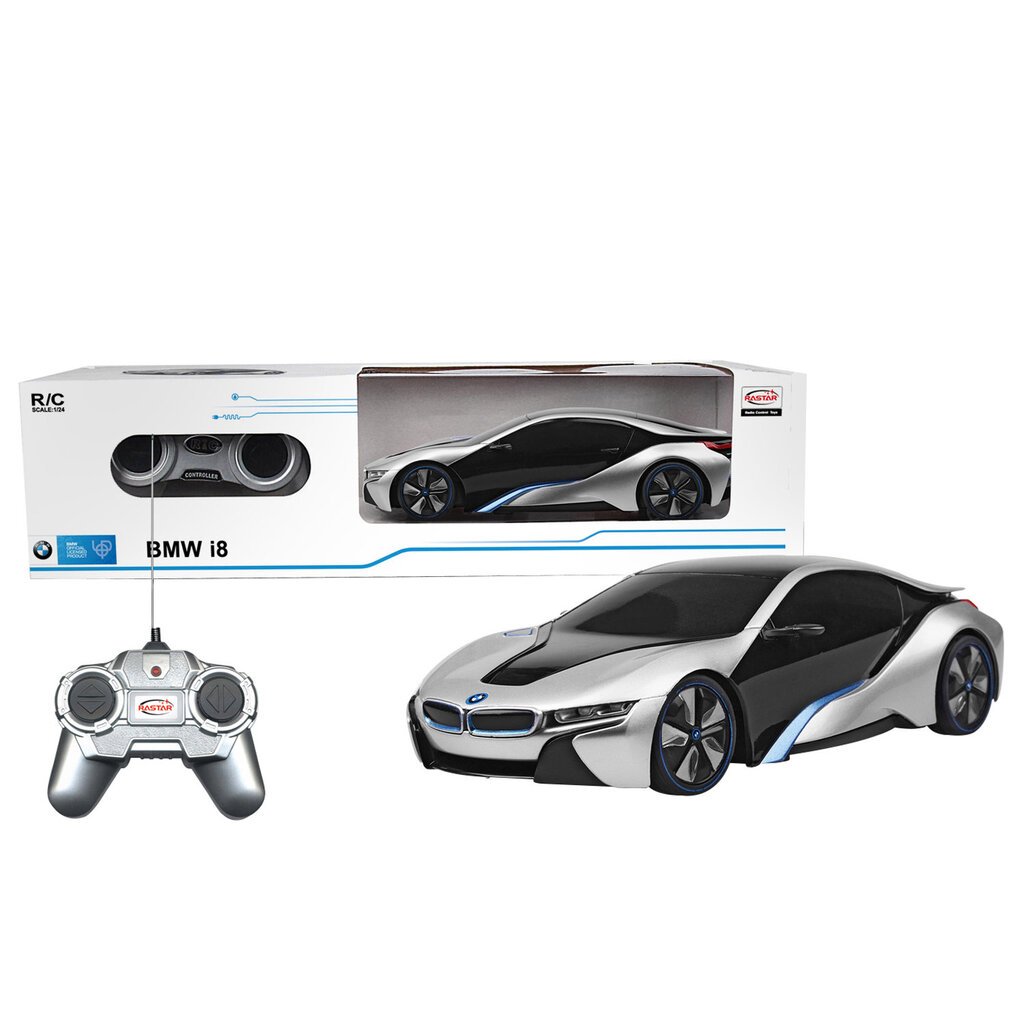 Valdomas automodelis RASTAR BMW I8 1:24, 48400 kaina ir informacija | Žaislai berniukams | pigu.lt