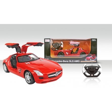 Valdomas automodelis Rastar Mercedes-Benz SLS AMG 1:18, 54100, raudonas