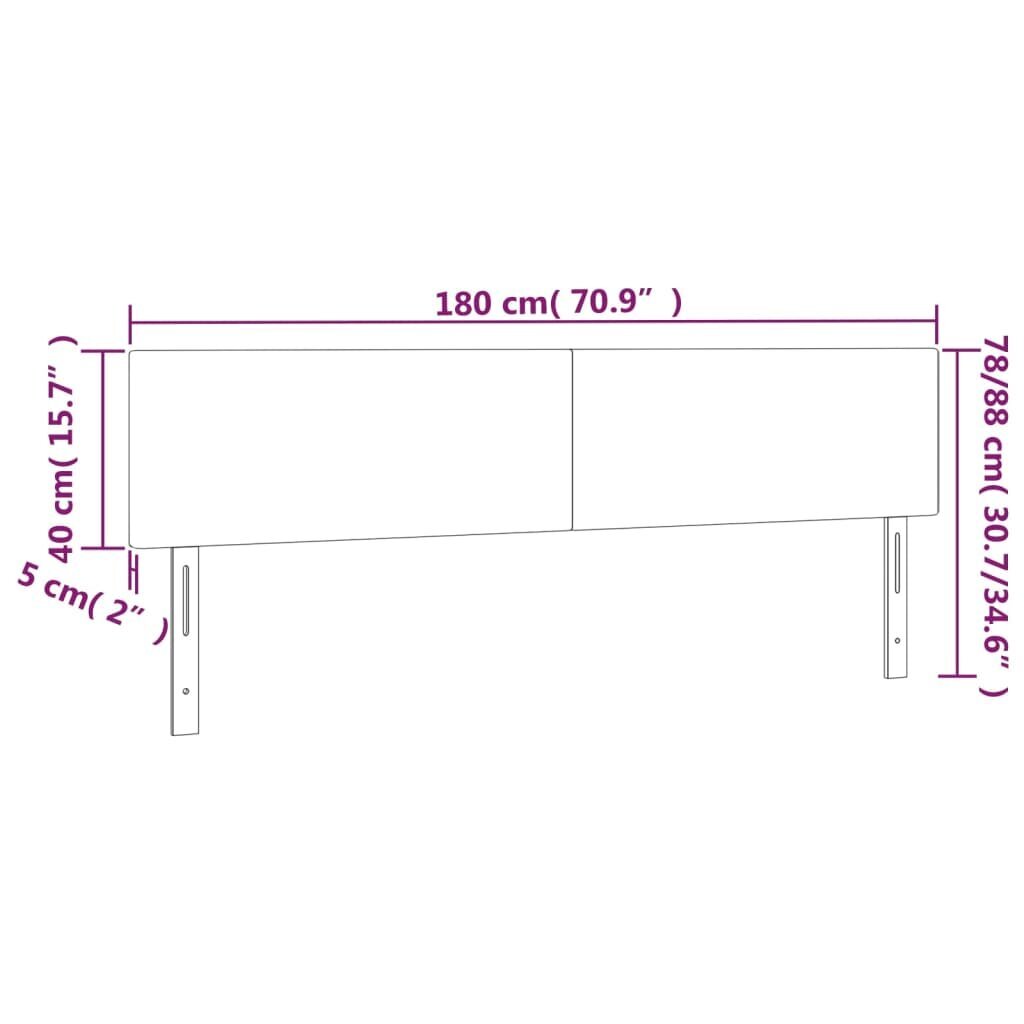 Galvūgalis, Audinys, 2vnt.,90x5x78/88cm, šviesiai pilka kaina ir informacija | Lovos | pigu.lt