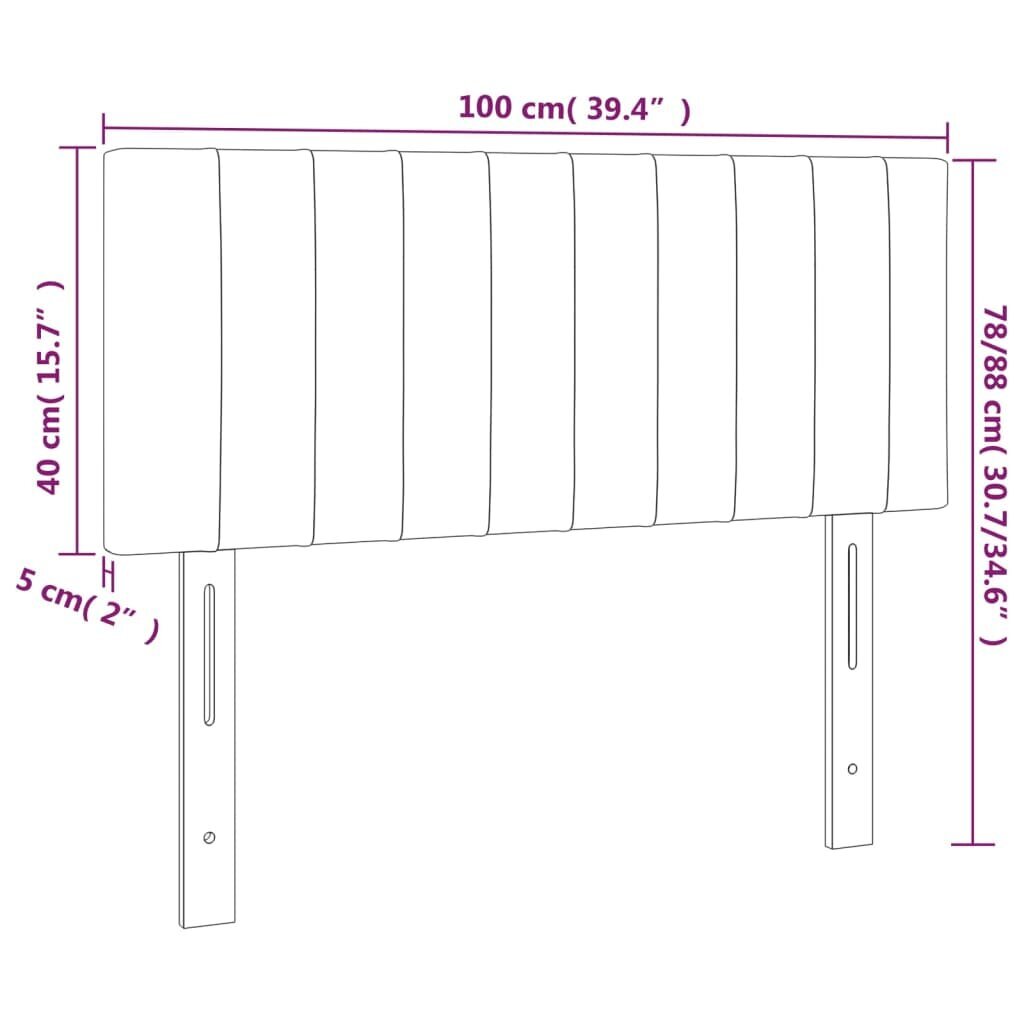 Galvūgalis vidaXL, Audinys, 100x5x78/88cm, juoda kaina ir informacija | Lovos | pigu.lt