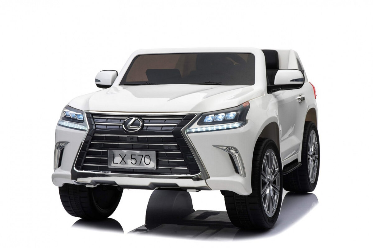 Dvivietis elektromobilis Lexus LX570, baltas kaina ir informacija | Elektromobiliai vaikams | pigu.lt