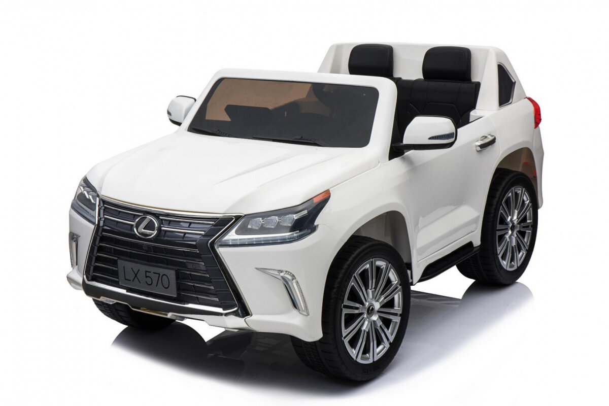 Dvivietis elektromobilis Lexus LX570, baltas kaina ir informacija | Elektromobiliai vaikams | pigu.lt