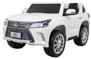 Dvivietis elektromobilis Lexus LX570, baltas kaina ir informacija | Elektromobiliai vaikams | pigu.lt