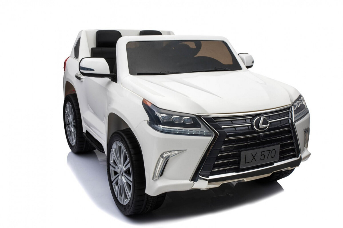 Dvivietis elektromobilis Lexus LX570, baltas kaina ir informacija | Elektromobiliai vaikams | pigu.lt