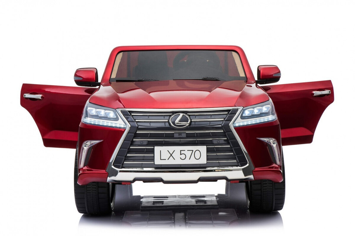 Dvivietis vaikiškas elektromobilis Lexus LX570, raudonas lakuotas kaina ir informacija | Elektromobiliai vaikams | pigu.lt