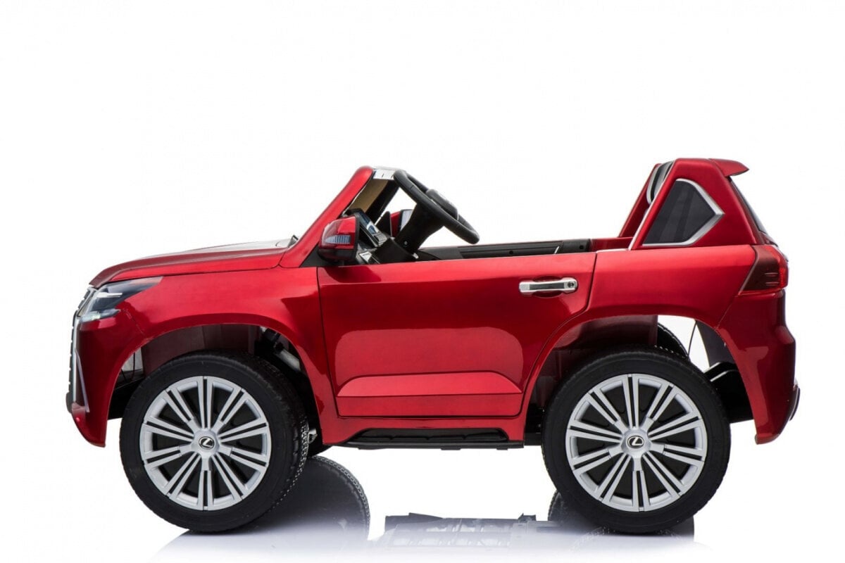 Dvivietis vaikiškas elektromobilis Lexus LX570, raudonas lakuotas kaina ir informacija | Elektromobiliai vaikams | pigu.lt