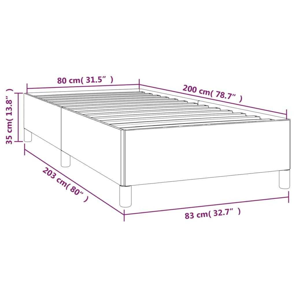 vidaXL Lovos rėmas, juodos spalvos, 80x200cm, dirbtinė oda цена и информация | Lovos | pigu.lt