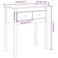 Konsolinis staliukas vidaXL, Pušies medienos masyvas, 70x35x75cm, balta kaina ir informacija | Stalai-konsolės | pigu.lt