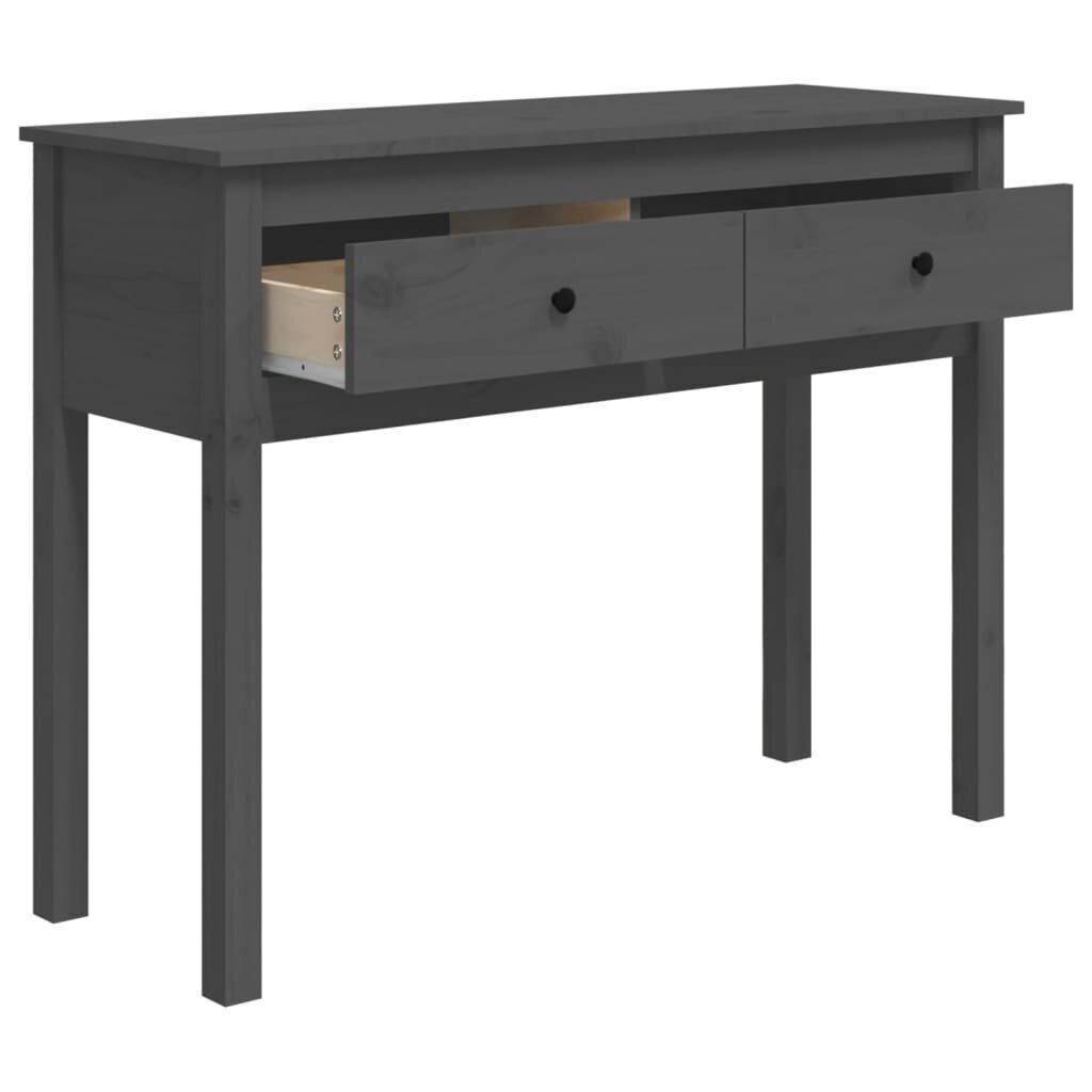 Konsolinis staliukas vidaXL, Pušies medienos masyvas, 100x35x75cm, pilka kaina ir informacija | Stalai-konsolės | pigu.lt