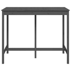 Baro stalas vidaXL, Pušies medienos masyvas, 140x80x110cm, pilka kaina ir informacija | Virtuvės ir valgomojo stalai, staliukai | pigu.lt