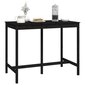 Baro stalas vidaXL, Pušies medienos masyvas, 140x80x110cm, juoda kaina ir informacija | Virtuvės ir valgomojo stalai, staliukai | pigu.lt