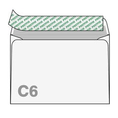 Конверты Postfix, C6, 114 х 162 мм, 1000 шт. упаковка 2 шт. цена и информация | Конверты, открытки | pigu.lt