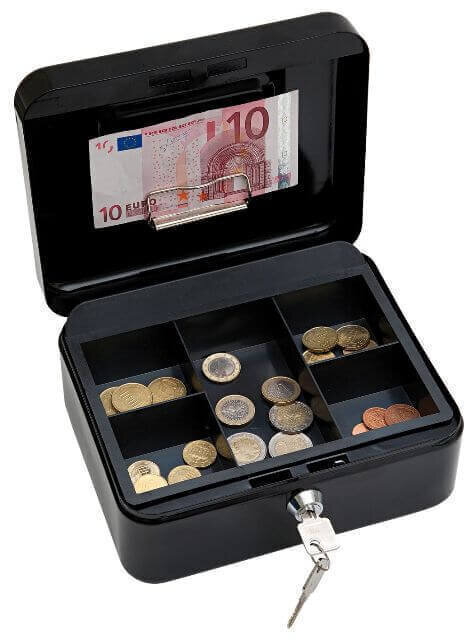Wedo dėžutė pinigams, 200x160x90mm, juoda kaina ir informacija | Seifai | pigu.lt