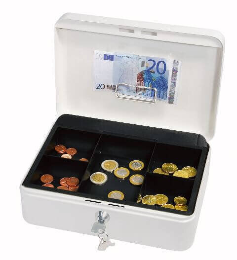 Wedo dėžutė pinigams, 250x180x90mm, balta kaina ir informacija | Seifai | pigu.lt