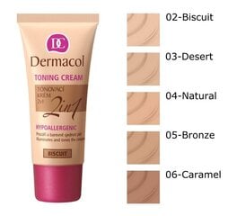 Kreminė pudra Dermacol Toning Cream 2in1 30 ml, Biscuit kaina ir informacija | Makiažo pagrindai, pudros | pigu.lt