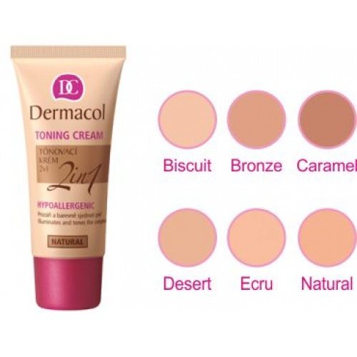 Drėkinamasis veido kremas ir makiažo pagrindas Dermacol Toning Cream 2in1 50 ml kaina ir informacija | Veido kremai | pigu.lt