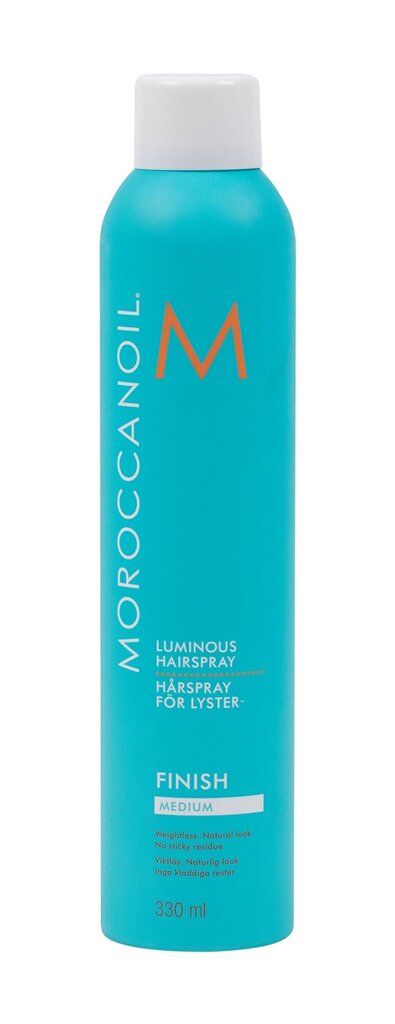 Stiprus plaukų lakas suteikiantis spindesio Moroccanoil Luminous 330 ml цена и информация | Plaukų formavimo priemonės | pigu.lt