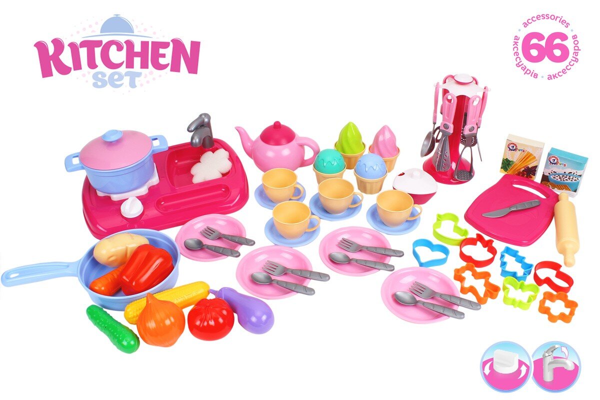 Virtuvėlės rinkinys 66 elementai Technok 7280 kaina ir informacija | Žaislai mergaitėms | pigu.lt