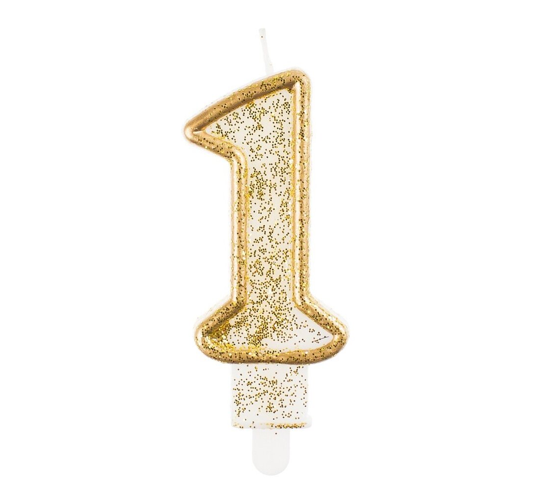 Skaičių torto žvakė "1", 7cm PF-SCZK1 kaina ir informacija | Dekoracijos šventėms | pigu.lt