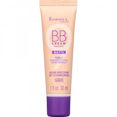 Rimmel London BB Cream 9in1 Matte BB-крем 30 мл, Light цена и информация | Пудры, базы под макияж | pigu.lt