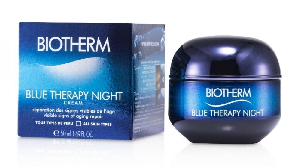 Naktinis atkuriamasis veido kremas Biotherm Blue Therapy Night, 50 ml kaina ir informacija | Veido kremai | pigu.lt