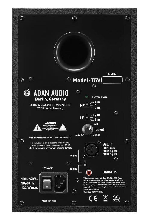 Adam Audio T5V, juoda kaina ir informacija | Garso kolonėlės | pigu.lt