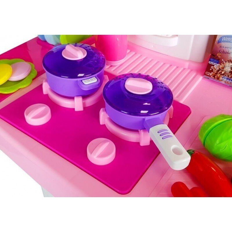 Vaikiška virtuvėlė su priedais Lean Toys, rožinė kaina ir informacija | Žaislai mergaitėms | pigu.lt