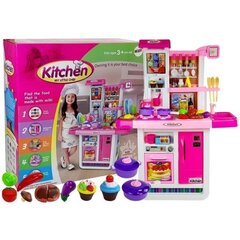 Vaikiška virtuvėlė su priedais Lean Toys, rožinė цена и информация | Игрушки для девочек | pigu.lt