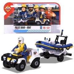 DICKIE Fireman Sam Police Quad Boat Action Figure Trailer цена и информация | Игрушки для мальчиков | pigu.lt