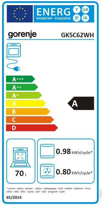 Gorenje GK5C62WH kaina ir informacija | Elektrinės viryklės | pigu.lt