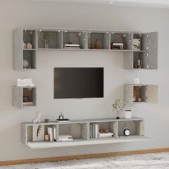 TV spintelių komplektas, Mediena, 8 dalių, betono pilka kaina ir informacija | TV staliukai | pigu.lt