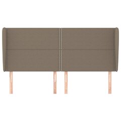 vidaXL Galvūgalis su auselėmis, taupe, 203x23x118/128cm, audinys kaina ir informacija | Lovos | pigu.lt