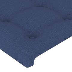 vidaXL Galvūgalis su auselėmis, mėlynas, 203x23x118/128cm, audinys цена и информация | Кровати | pigu.lt