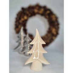 Рождественское украшение - елка, белая, 8,5x3,5x12,5 цена и информация | Рождественские украшения | pigu.lt