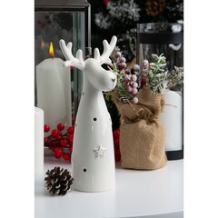 Рождественское светодиодное украшение - Северный олень, белый, 29,5 см цена и информация | Рождественские украшения | pigu.lt
