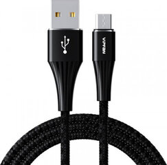 USB to Micro USB cable Vipfan A01, 3A, 1.2m, braided (black) цена и информация | Кабели и провода | pigu.lt