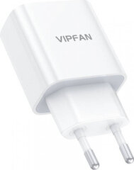 Wall charger Vipfan E04, USB-C, 20W, QC 3.0 + USB-C cable (white) цена и информация | Зарядные устройства для телефонов | pigu.lt