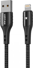 USB to Lightning cable Vipfan Colorful X13, 3A, 1.2m (black) цена и информация | Кабели и провода | pigu.lt