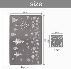 Anyingkai stalo kilimėliai, kalėdiniai, pilki, 12 vnt kaina ir informacija | Staltiesės, servetėlės | pigu.lt