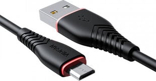 USB to Micro USB cable Vipfan Anti-Break X01, 3A, 1m (black) цена и информация | Кабели и провода | pigu.lt