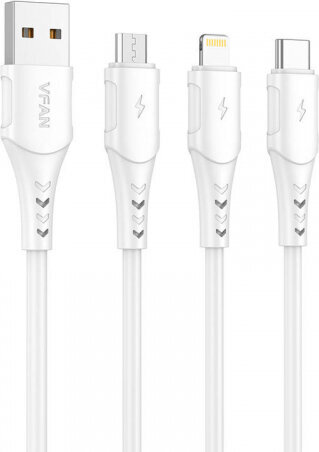 Vipfan, USB/USB-C, 1 m kaina ir informacija | Kabeliai ir laidai | pigu.lt