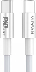 USB-C to USB-C cable Vipfan P02, 1m (white) цена и информация | Кабели и провода | pigu.lt